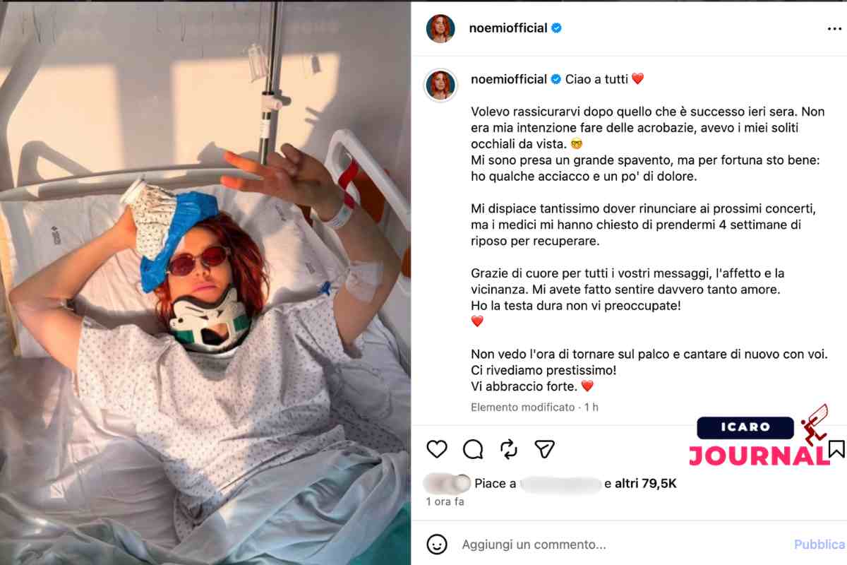 Noemi caduta dal palco video - IcaroJournal