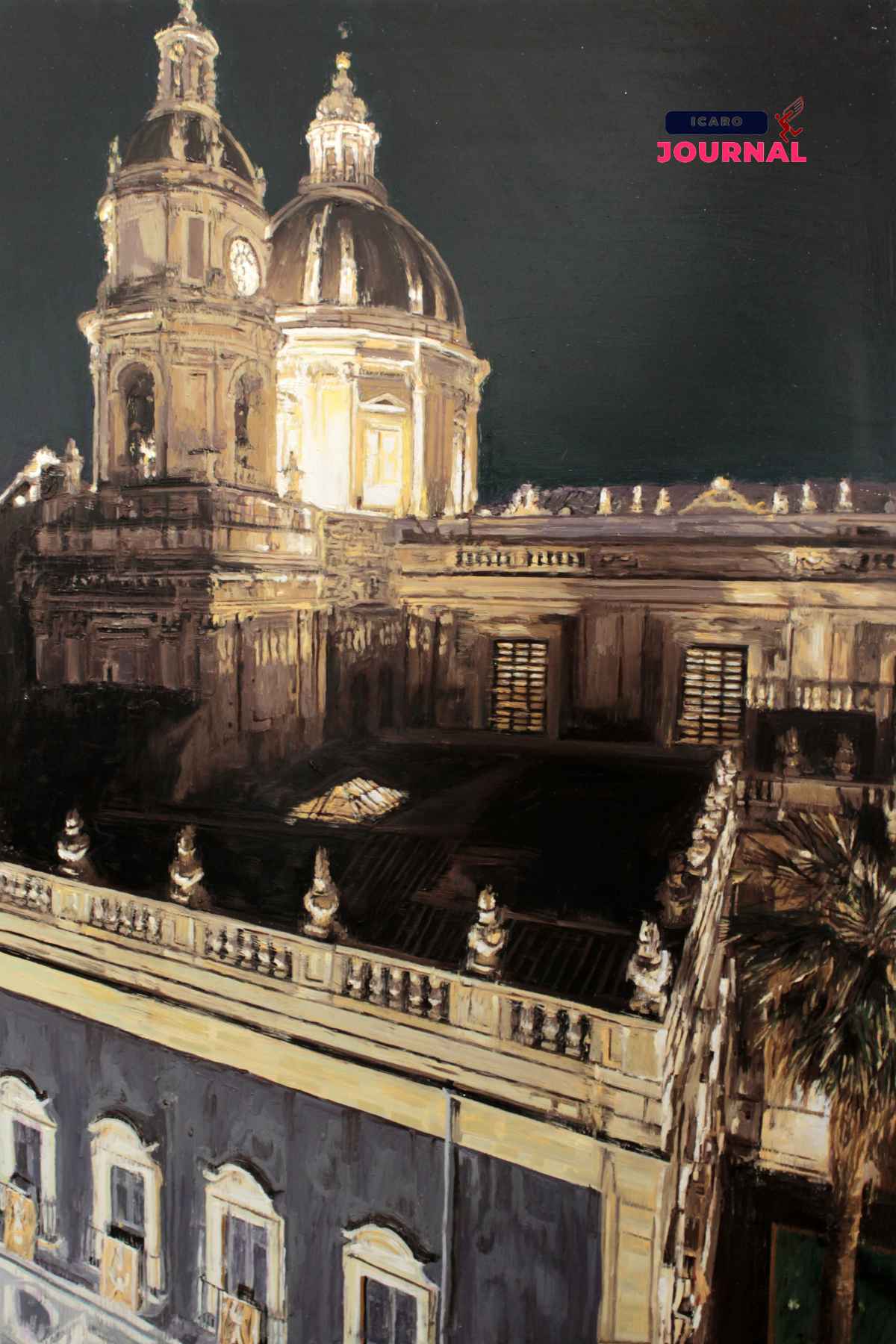 Tommaso Ottieri, Catania Duomo, 2026, olio su tavola, 100x75 cm © Martina Ammaturo.jpegCatania incandescente di Tommaso Ottieri - IcaroJournal